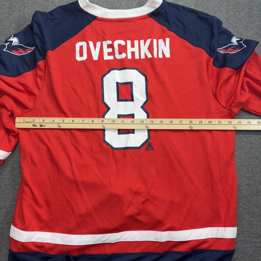Ovechkin #8 Washington Capitals red and blue jersey NHL Large NWT - Picture 3 of 7